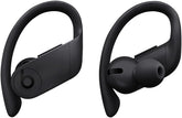 Front profile of a single Power-beats Pro earbud, showcasing the iconic Beats 'b' logo and secure-fit ear-hook.