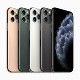 Product combo view of an excellent condition iPhone 11 Pro, highlighting a completely unblemished body, pristine structural integrity, and clean, scratch-free lenses on the matte triple-camera housing