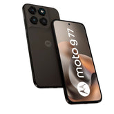 Motorola smartphone with 'moto g77' branding on a white background