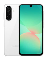 Samsung Galaxy A26 smartphone with a gradient screen on a white background