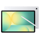 Samsung Galaxy Tab S10 FE+ X620 Wi-Fi. Tablet with stylus and clear case on a white background