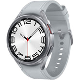 Samsung Galaxy Watch 6-44mm/47mm . Smartwatch with a light gray band on a white background