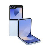 Combo view of Samsung Galaxy Z Flip 6, showing the vibrant 6.7-inch unfolded inner display alongside its compact, folded outer design.