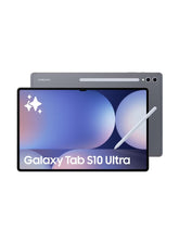 Samsung Galaxy Tab S10 Ultra tablet with stylus on a white background. Front view of the Samsung Galaxy Tab S10 Ultra X926 5G, showcasing the massive 14.6-inch Dynamic AMOLED 2X display with ultra-thin bezels and the signature dual front camera notch.
