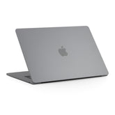 :Silver Back Apple MacBook Pro 16.2-inch M4 Pro, rear view showing premium aluminum casing and Apple logo.