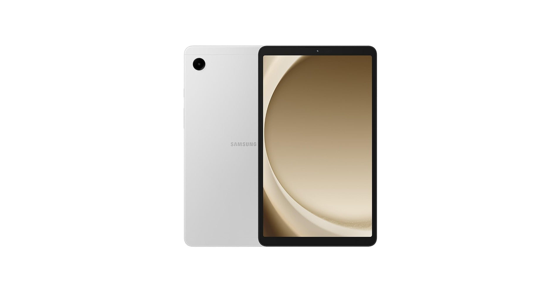 White tablet with a black front on a white background