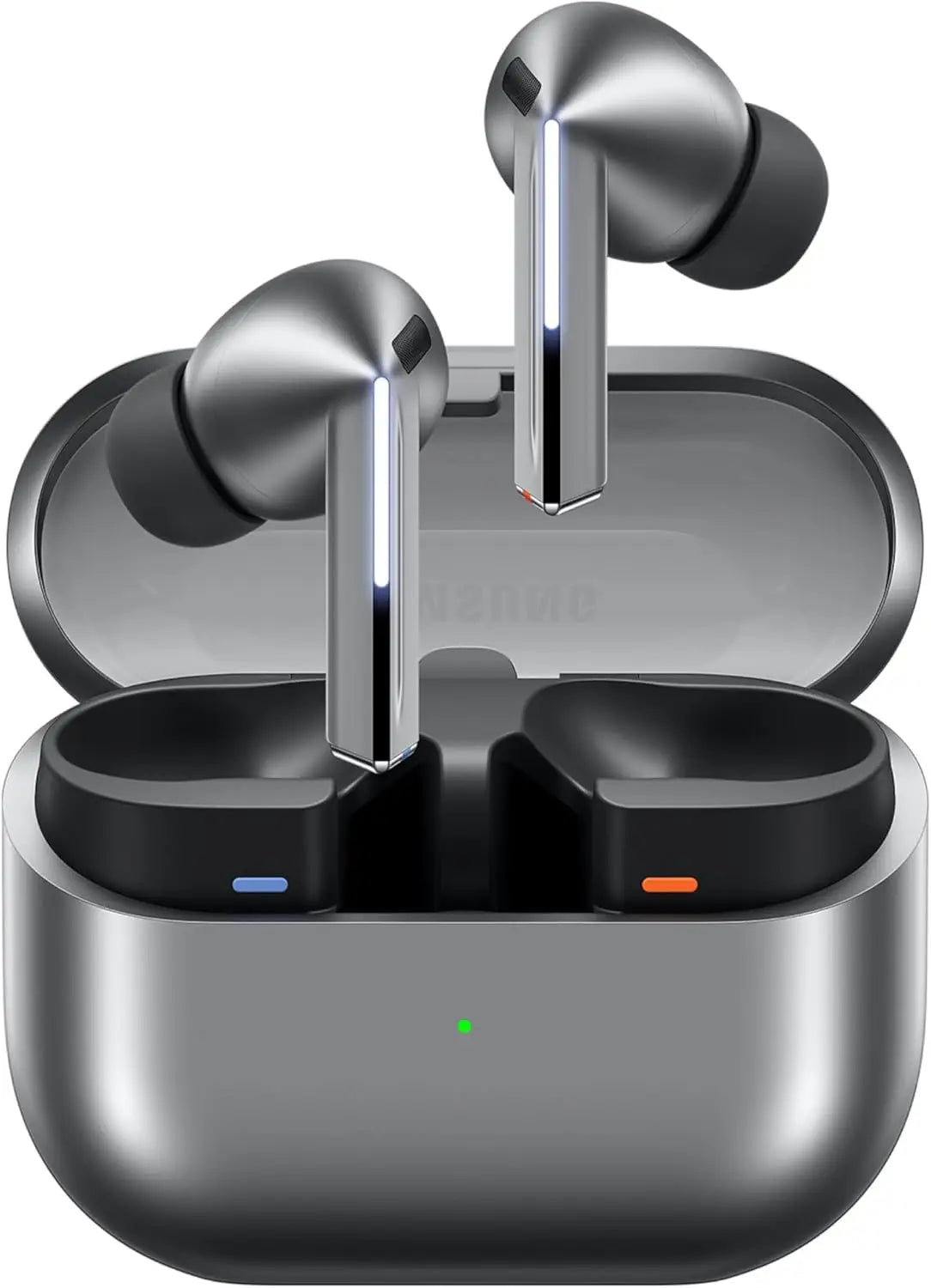 Samsung Galaxy Buds 3 Pro True Earbuds. Wireless earbuds with charging case on a white background