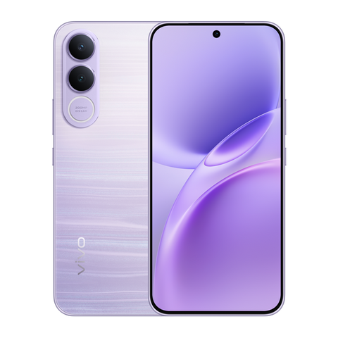 vivo v70 5G Smartphone with a gradient purple design on a white background