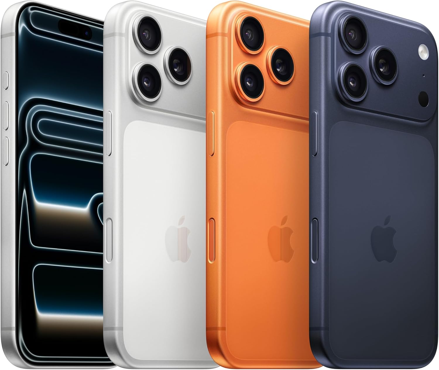 Studio combo view of the iPhone 17 Pro resting next to its open retail box, highlighting the premium titanium side profile of the phone and the minimalist, eco-friendly interior layout of the packaging.
