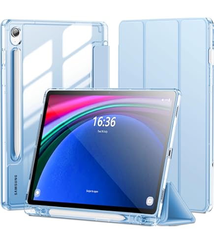 Front and back view of Samsung Galaxy Tab S10 FE 10.9-inch tablet showing its immersive display and sleek aluminum back panel with a single camera on a white background.