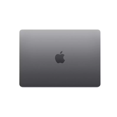 Rear view of closed Apple MacBook Air 13.6-inch M2 laptop, showing the Centered Apple logo on premium aluminum lid.