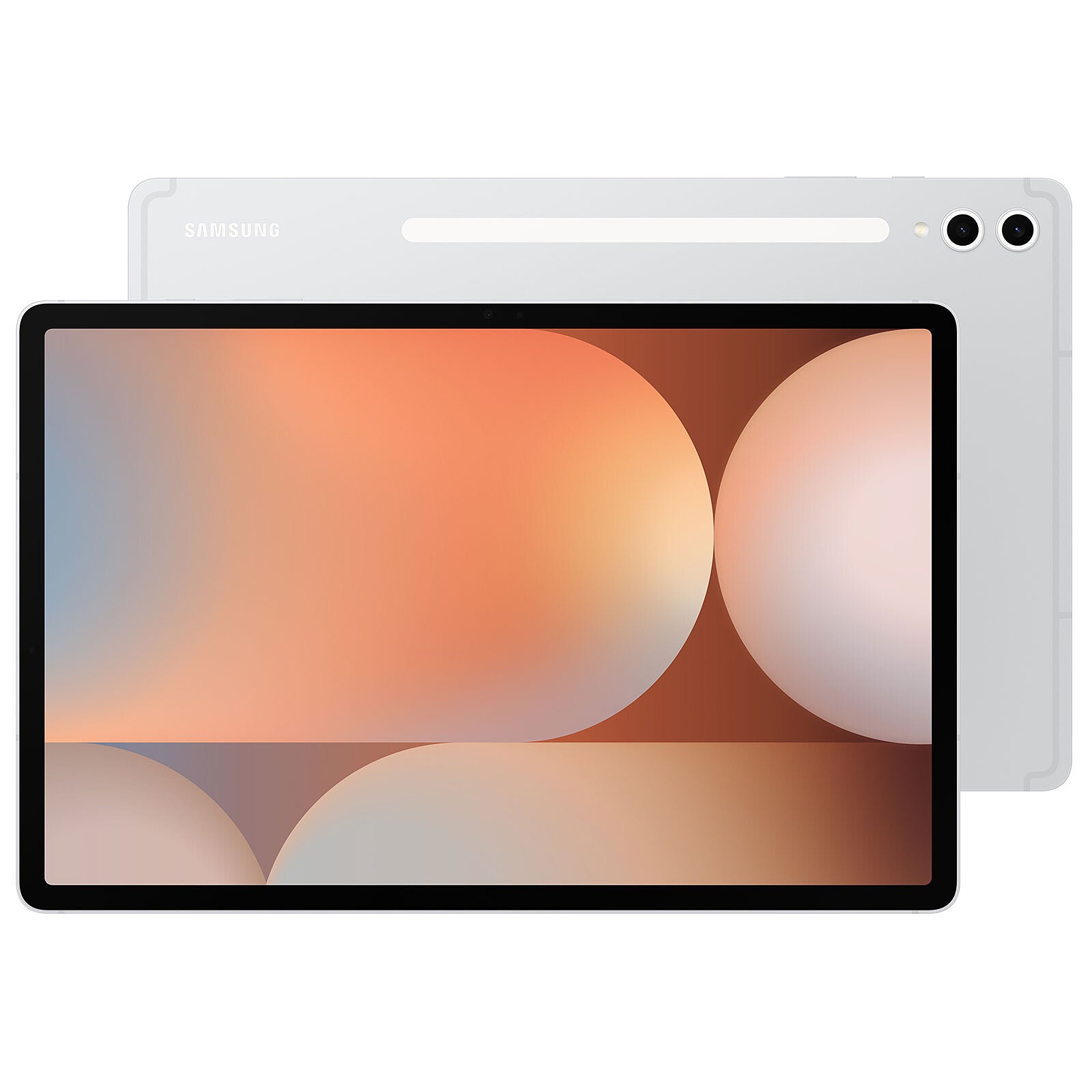 White tablet with a colorful display on a white background. Samsung Tab S10+ X820 