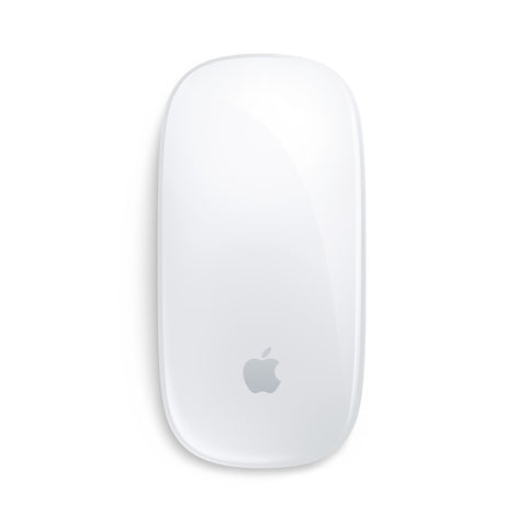 White Apple computer mouse on a white background