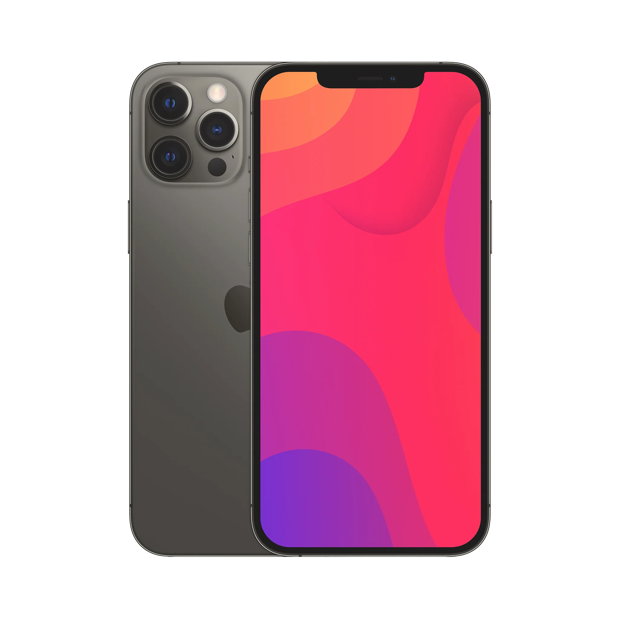 Front and back view of a used Apple iPhone 12 Pro in excellent condition, showcasing the scratch-free Ceramic Shield front glass and the premium matte frosted glass rear panel.