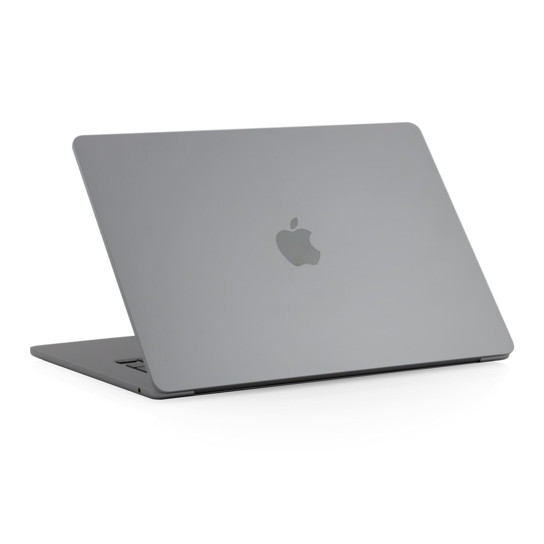 :Silver Back Apple MacBook Pro 16.2-inch M4 Pro, rear view showing premium aluminum casing and Apple logo.