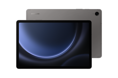 Product line-up of Galaxy Tab S9 FE+ Wi-Fi edition, showcasing the 12.4-inch screen, minimalist rear design, and sharp side profile.