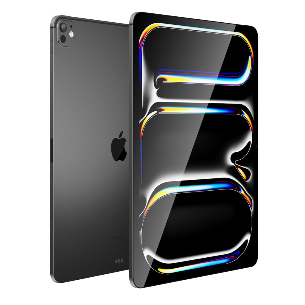 Black smartphone with reflective surface on a white background