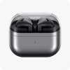 Samsung wireless earbuds in charging case on a white background