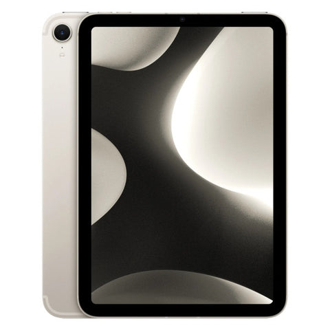 Front and back combo view of iPad Mini 7 Wi-Fi + Cellular, displaying the compact form factor, vibrant screen, and sleek chassis.