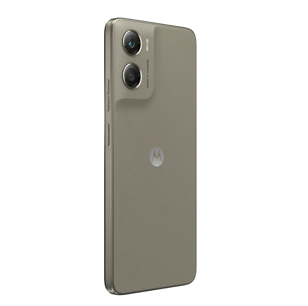 Front and back view of Motorola Moto G06 Power smartphone featuring an immersive punch-hole display and a modern rear camera layout on a clean background.