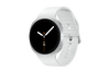 Samsung Galaxy Watch 8 L330 44mm. White smartwatch on a transparent background