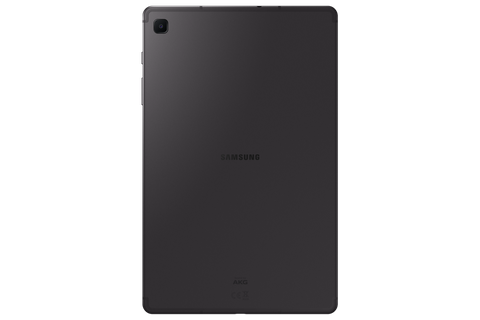 Black Samsung tablet on a white background