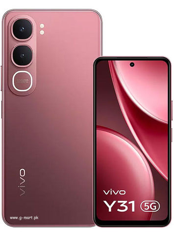 Vivo Y31 5G smartphone showing back and front views on a white background